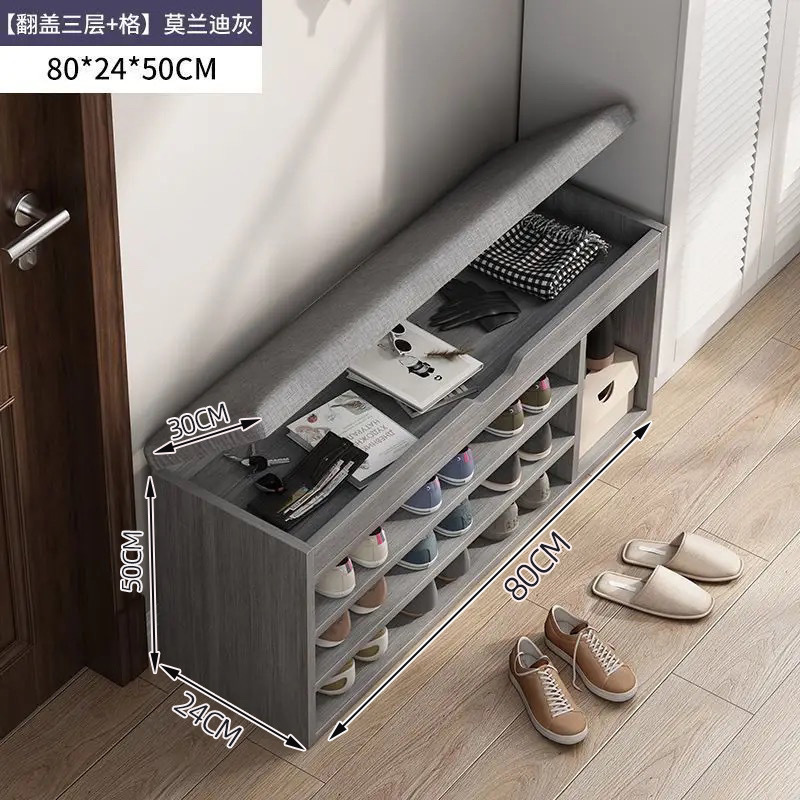 Taburete de cambio de zapatos en la puerta, estante para zapatos para el hogar, pequeño y estrecho, artefacto de ahorro de espacio, almacenamiento, uso de zapatos, taburete para sentarse a prueba de polvo