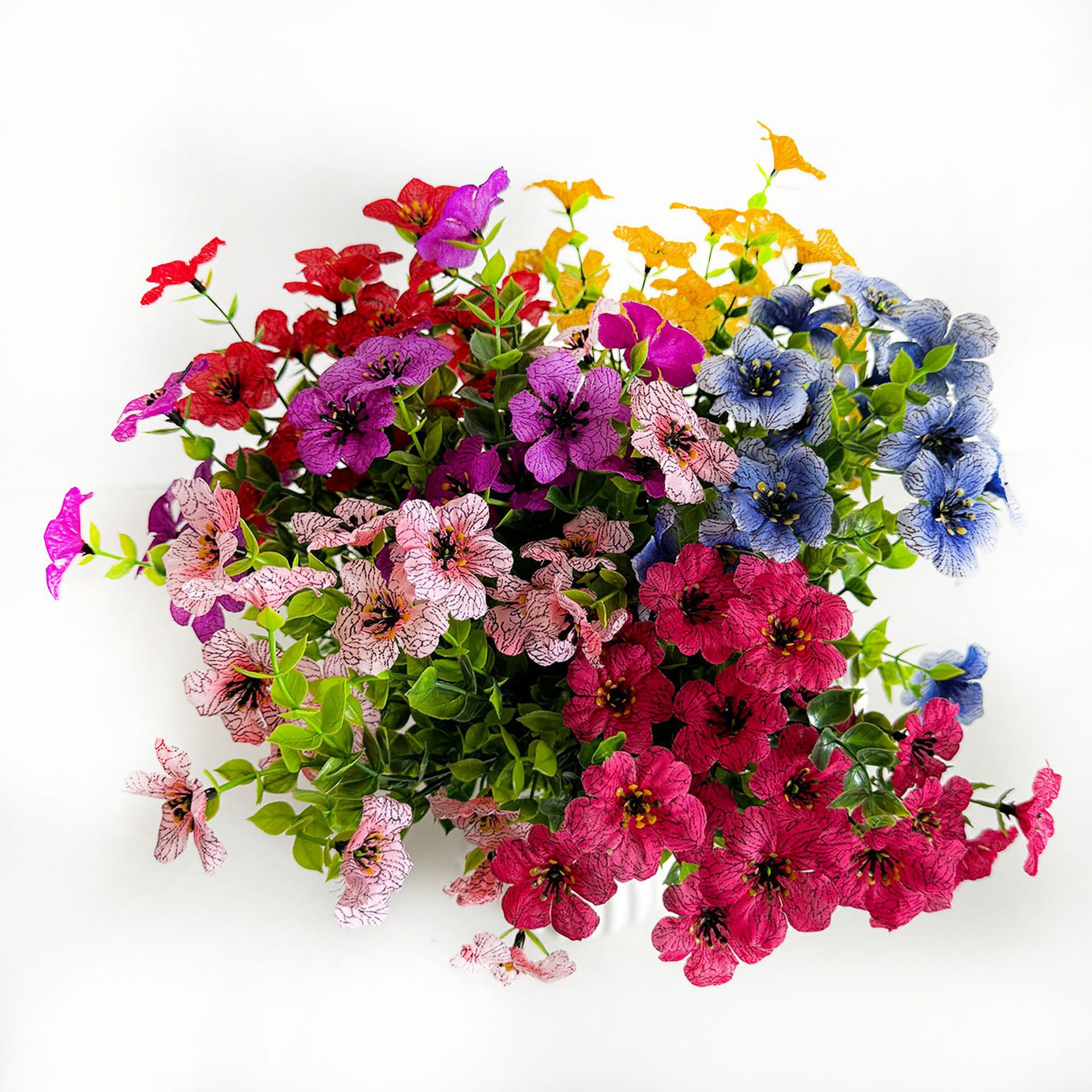 7 Branches, 21 Flowers, Eucalyptus Silk Flowers, Artificial Flower Vines, Greenery Decoration, Plant Wall Fence, Flower Arrangement Accessories