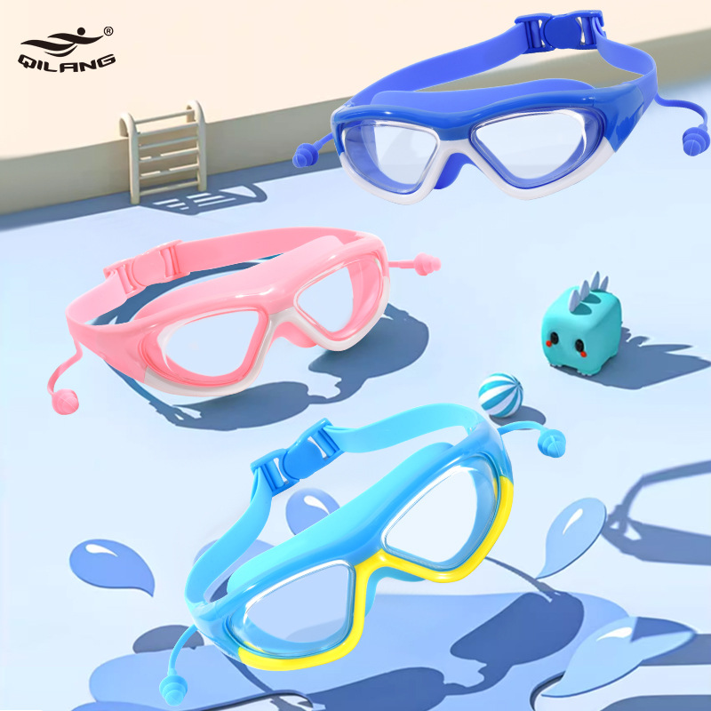 Gafas de Natación de Marco Grande para Niños de PC Impermeable para Natación y Buceo