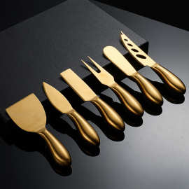 跨境热销不锈钢空心柄芝士刀叉六件套装创意牛油刀奶酪刀烘焙工具