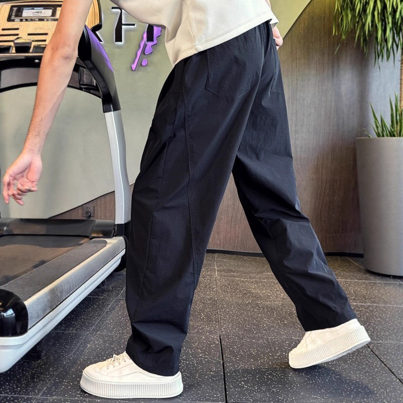 American-Style Softshell Drape Sports Pants for Men, Ice Silk Quick-Dry Functional Tapered Straight Pants, Summer Thin Casual Pants