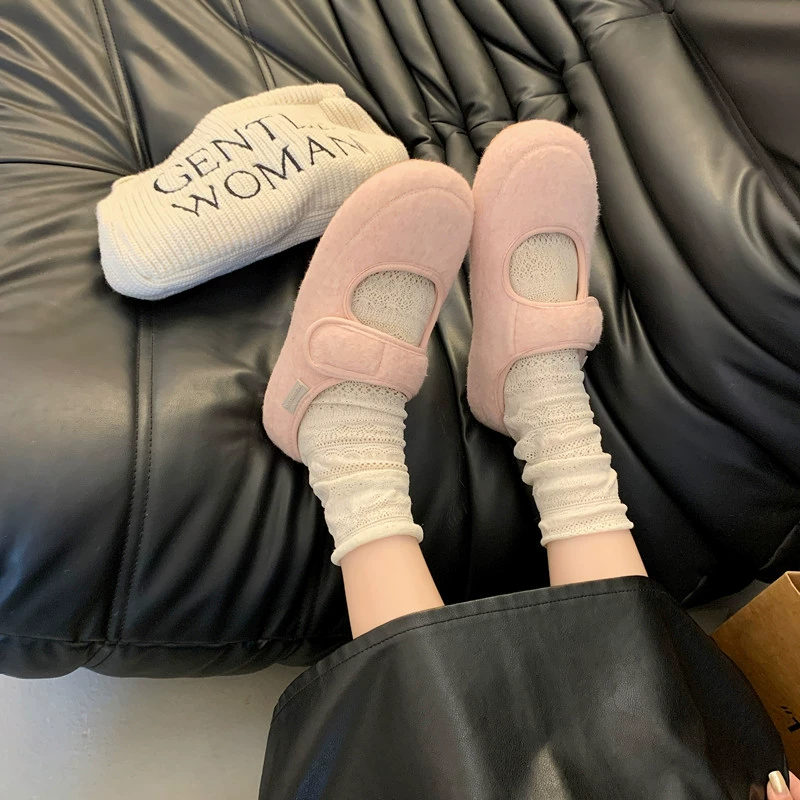 Flat -bottom leisure one -footed Baotou semi -slippers Women wearing shallow mouth Mary Zhen shoes Lazy single shoes