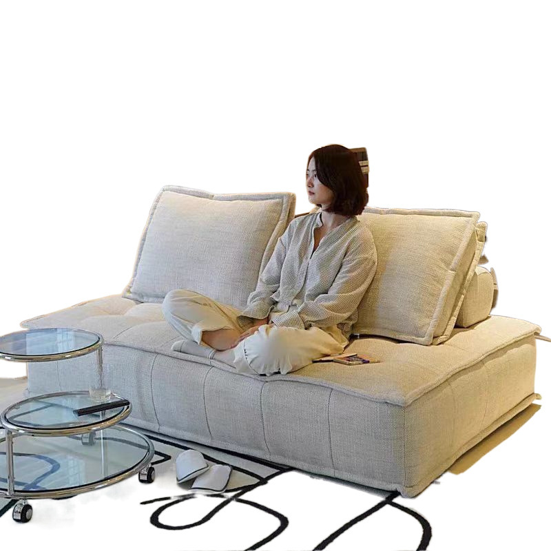Combinación de bloques de sofá perezoso apartamento pequeño estilo minimalista italiano sala de estar red tecnología de tela sofá tofu individual