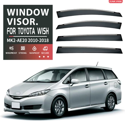 Rain Eyebrow, Rain shield - standard-packaging-toyota-wish-mk2-ae20-2010-2018-with-bright-strip-rain-shield