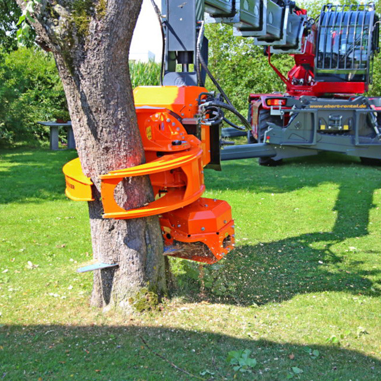 挖掘机木材抱夹锯 挖机360度旋转液压伐木机 小型半自动伐木器