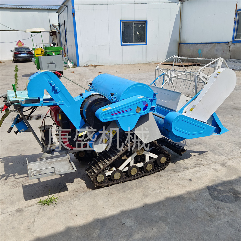 一米小型水稻收割机 自动装袋稻谷小麦水田新型手扶收割机价格