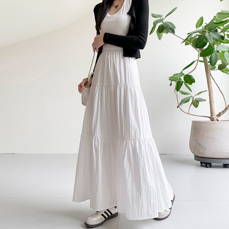Elegant long solid summer trend fashionable long skirt