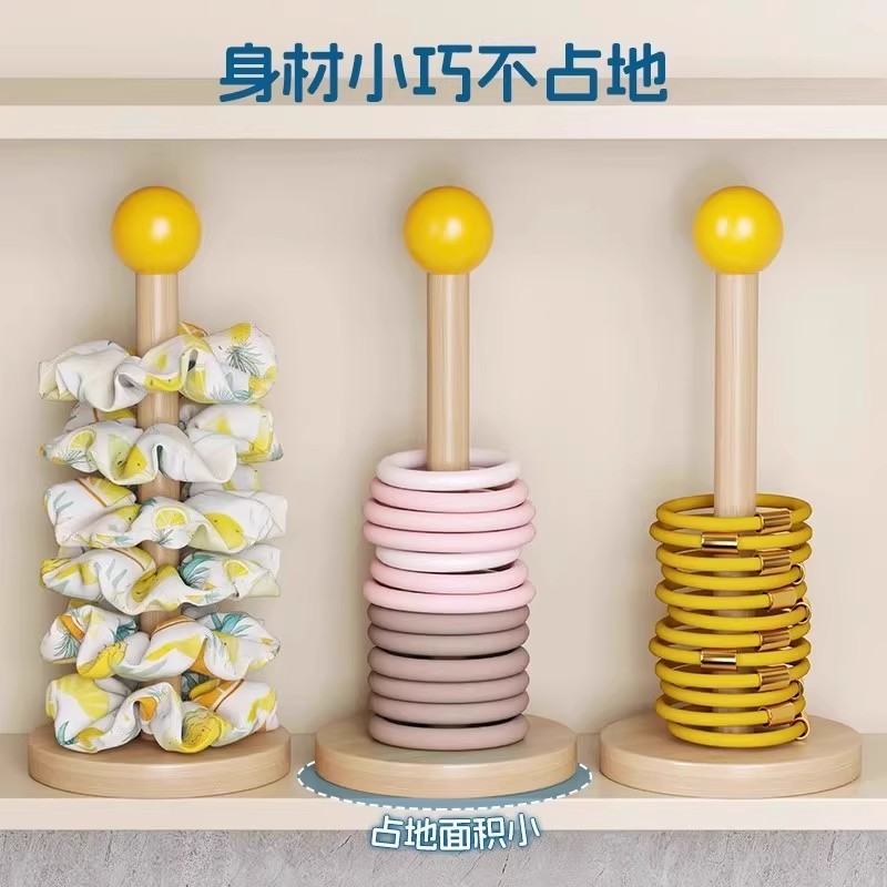发圈收纳神器大肠发圈发饰置物架实木展示架发夹抓夹鲨鱼夹饰品架|undefined