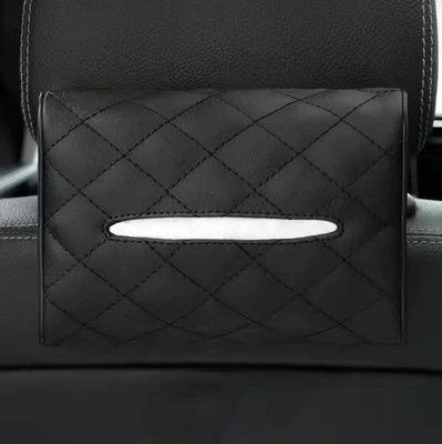 Armrest Box Hanging Sun Visor – Car tissue box/set - black