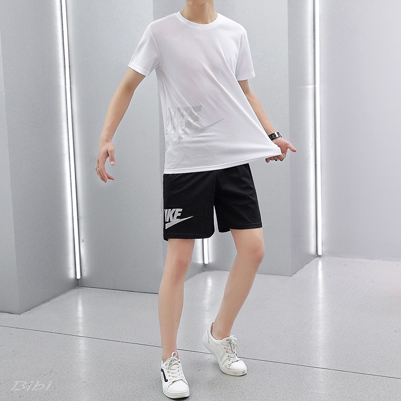 Camiseta de verano de manga corta, traje deportivo casual, pantalones cortos sueltos de dos piezas, ejercicio delgado, secado rápido