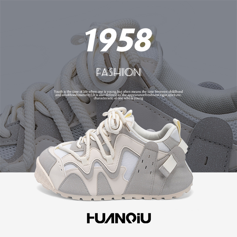 Universal Platform White Shoes ZHQ68272 Spring Mesh Breathable Men's Shoes Trendy All-match Men's Height-increasing Casual Sneakers