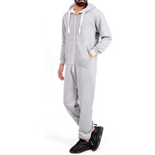 I 98960 Men's Hooded Solid Color Jumpsuit ��ʿ��ñ���¿�