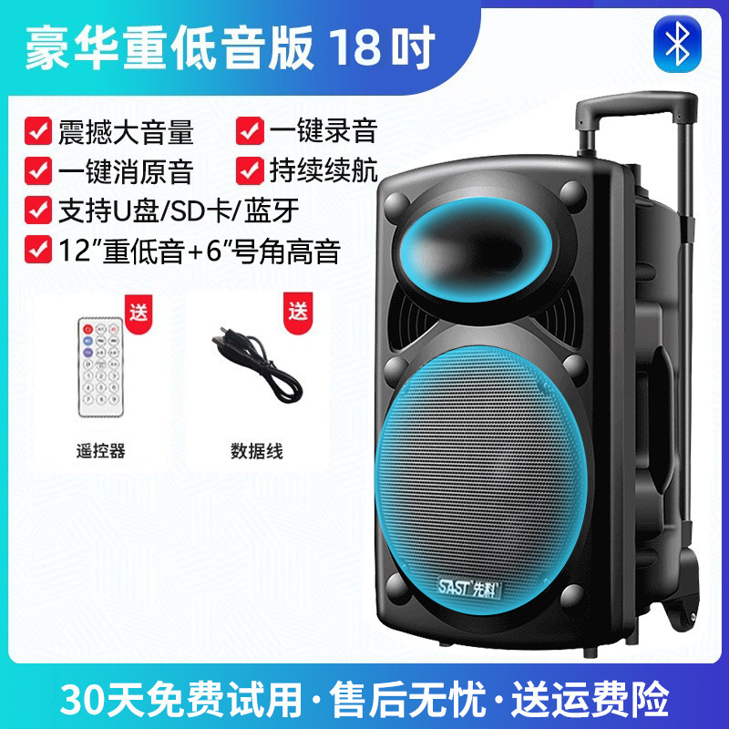 先科广场舞音响专业户外k歌音箱带话筒家用拉杆蓝牙手拉麦克风|undefined
