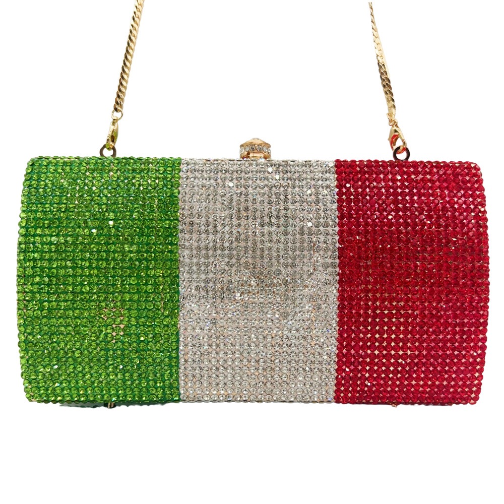 Bolsa de cristal de diamantes italianos bolsas de cena industria pesada vestidos de diamantes bolsas de mano para mujeres
