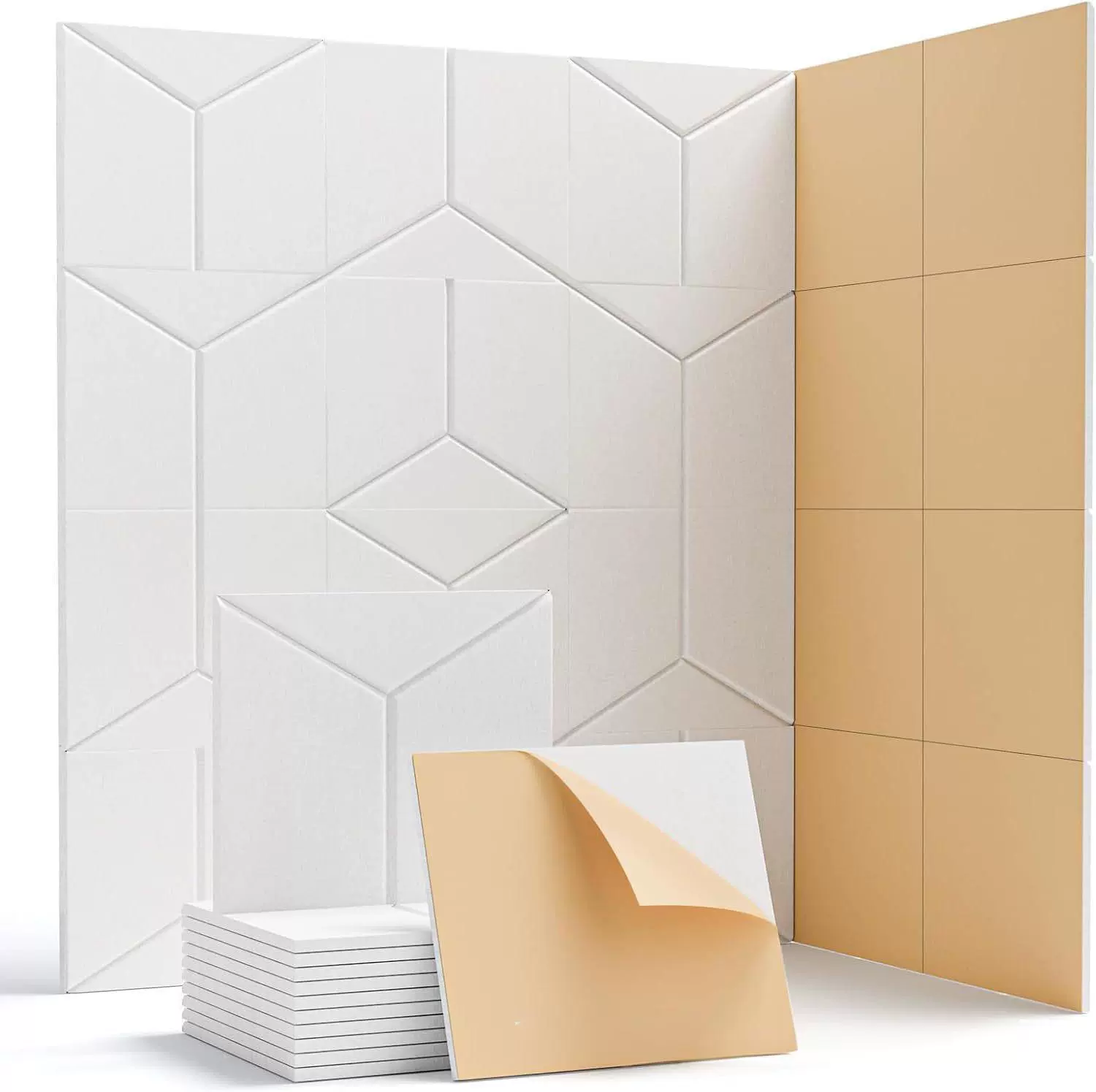 聚酯纤维正方形隔音板吸音板 自粘吸声降噪墙面装饰背胶消音材料