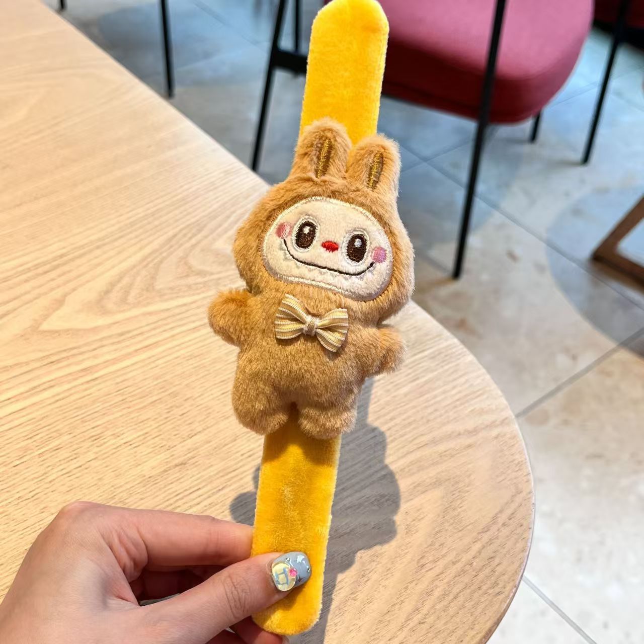 갈색 래브 천 스냅 링