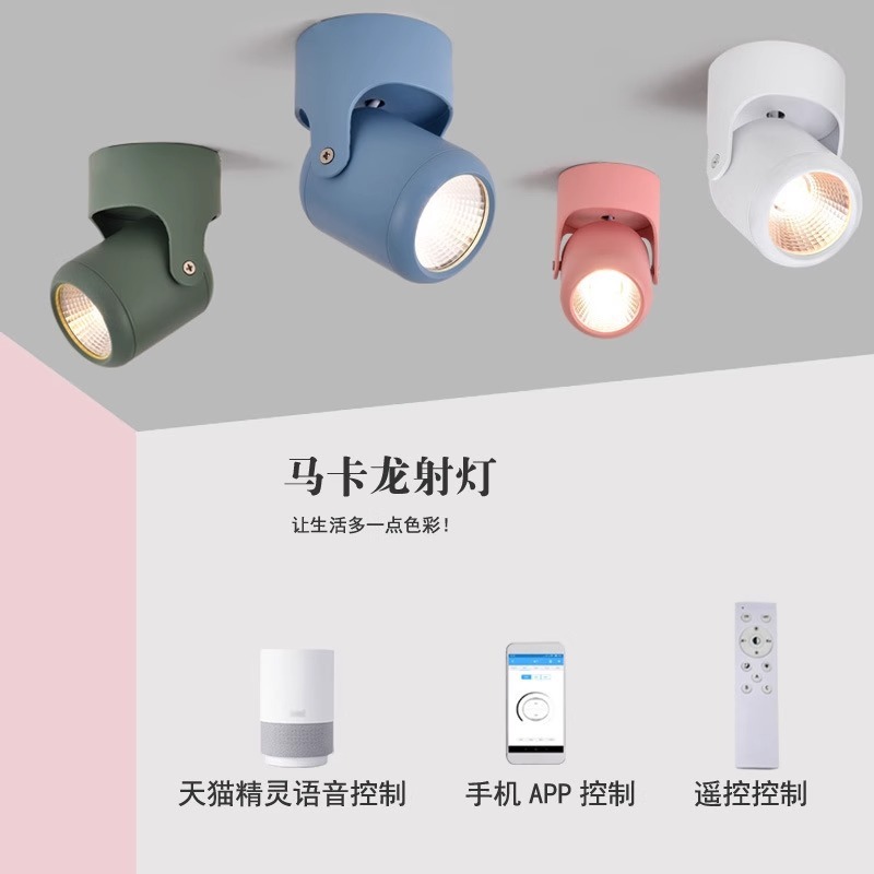 LED 表面実装ダウンライト天井背景ウォールウォッシャーライト調整可能な COB スポットライト天井マカロンスポットライト表面実装|undefined