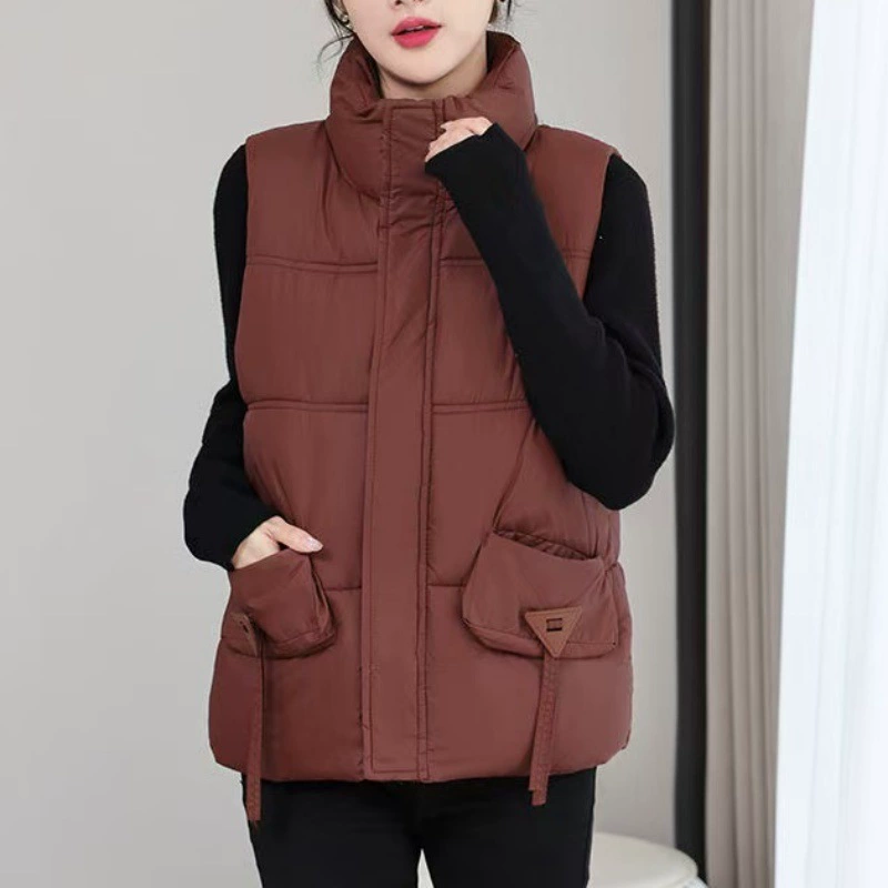 Demi-season vest with down for leisure, colored jacket
