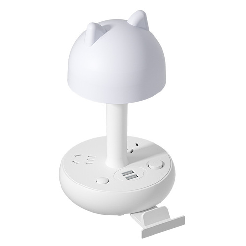 Rabbit-shaped bedside lamp USB socket with safety door household eye protection study desk lamp multi-functional power strip dormitory plug-in board