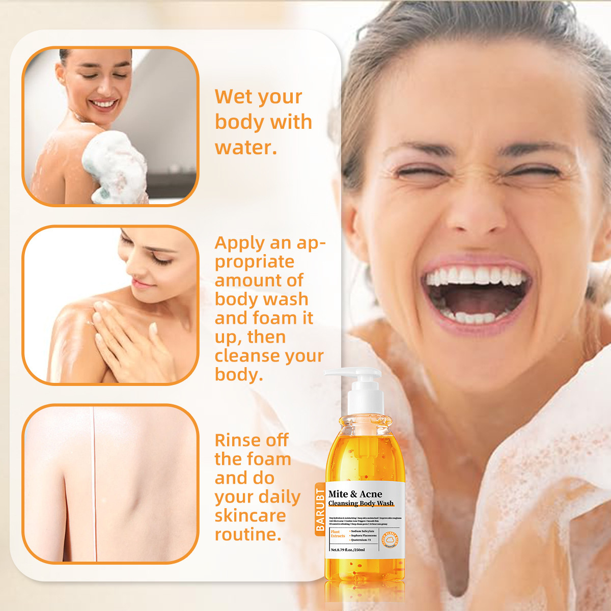 TK Cross-Border Cleaning Bath Gel suave, limpia y humecta profundamente para nutrir los músculos suaves.