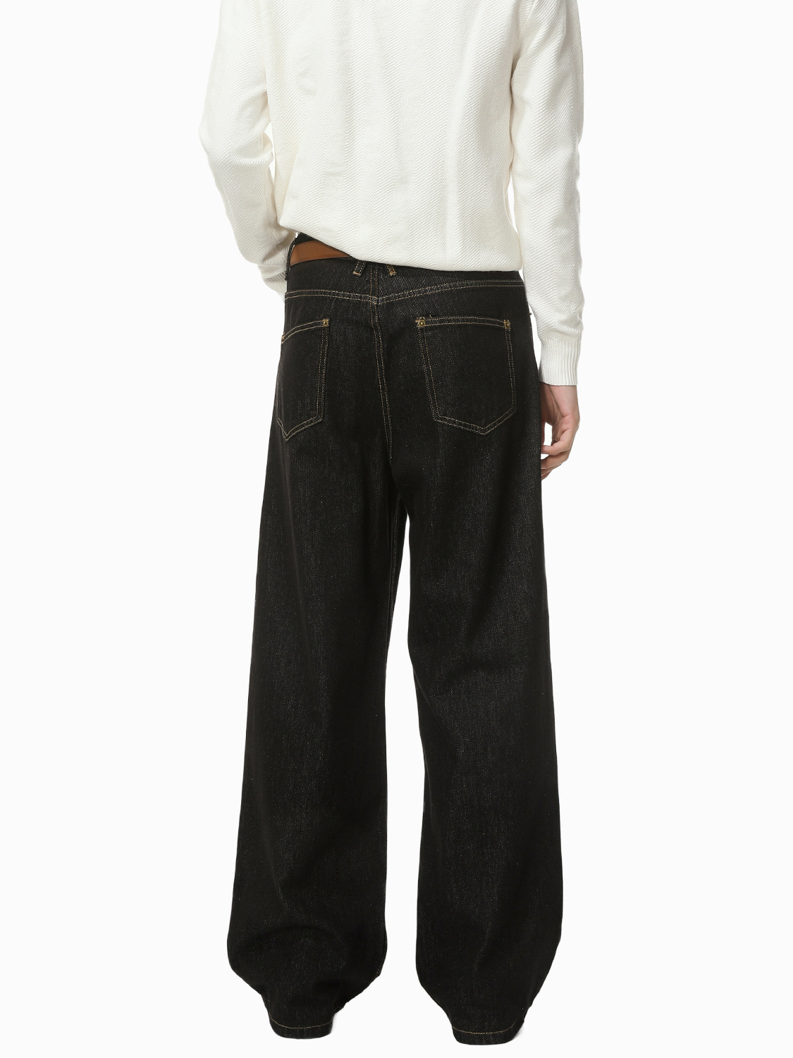 MTLCLOTHES Hombres| Retro americano hombre original vaca negro clásico versátil viaje vaqueros sueltos moda