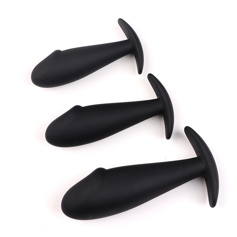 Silicone Anchor Anal Plug, Wearable Large Black Design for Adults — detail image 3