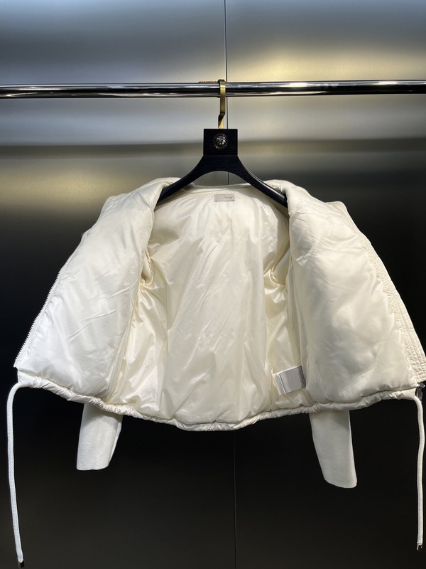 M家正确版本女士本立领白鸭绒方格缝抽绳羊毛针织羽绒服夹克外套|undefined