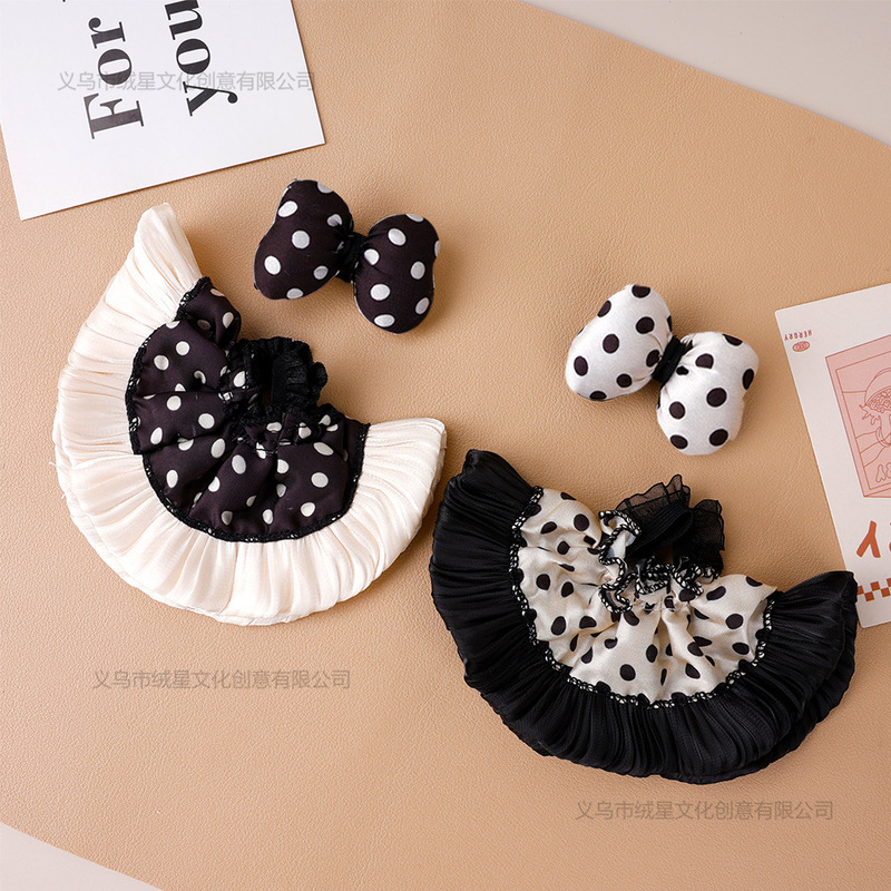 Labubu Polka Dot Skirt Baby Dress Doll Clothing Replacement Bow Suit Outfit Doll DIY Accessories Clothes