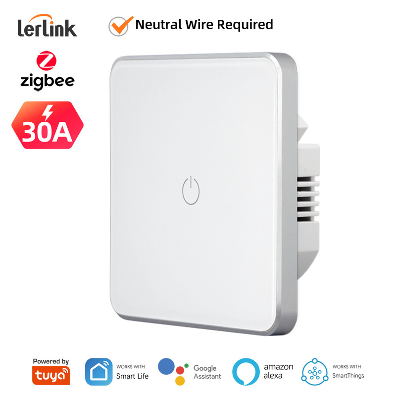 40A Relay Zigbee Water Heater Air Conditioner High-Power Switch 30A Glass Waterproof Panel