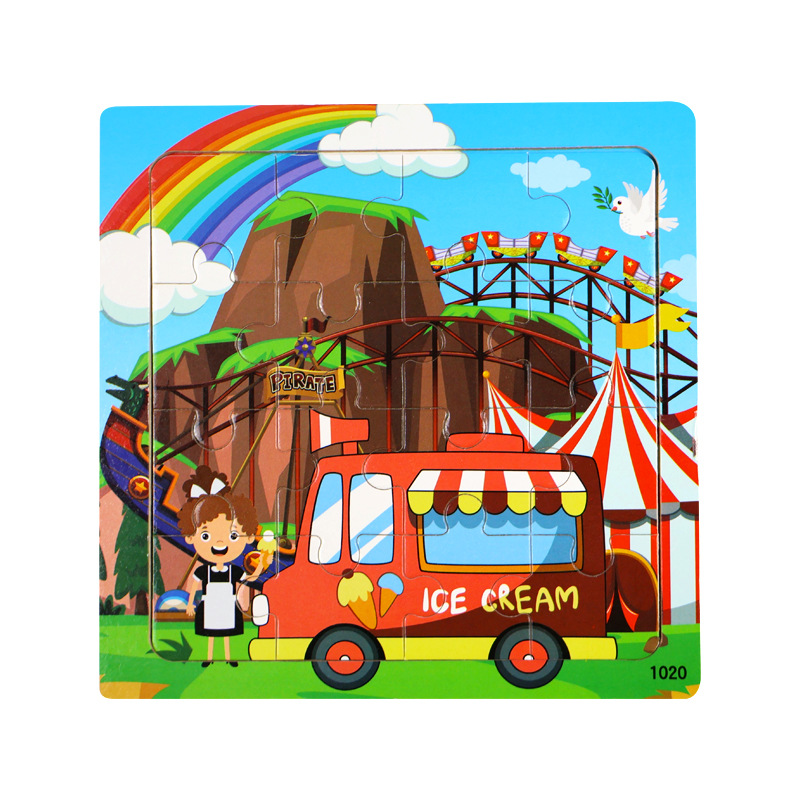 Puzzle plano de madera para niños pensamiento lógico juguetes de entrenamiento de mano movimiento fino