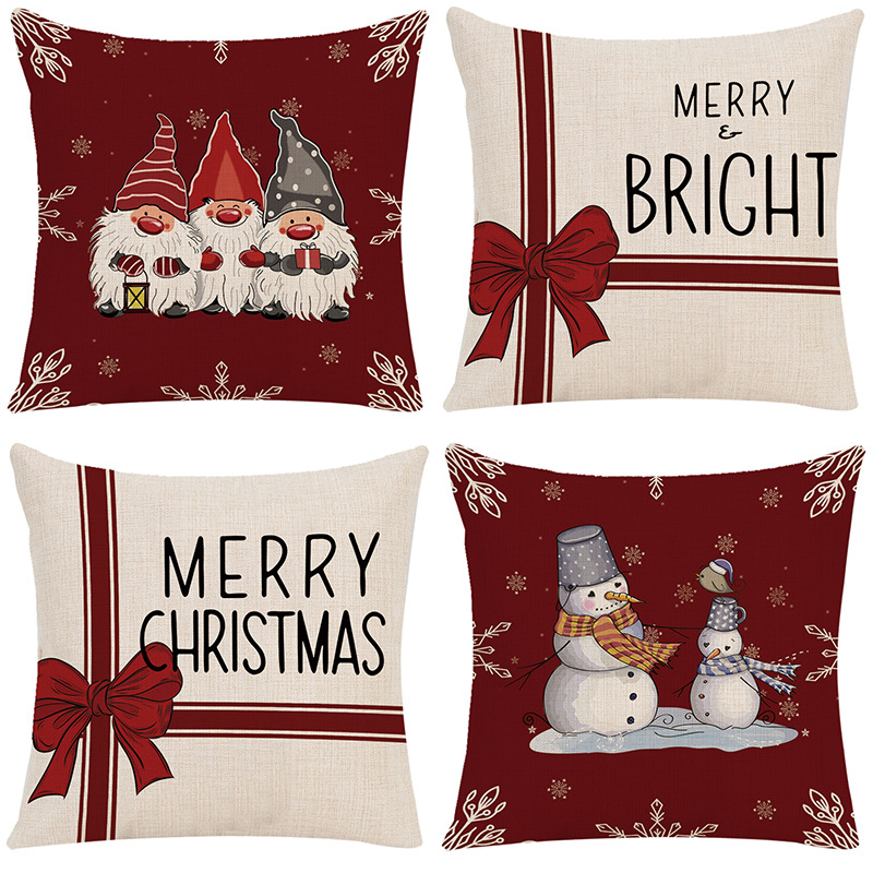 Christmas Festival Fashion Christmas Tree Letter Elk Polyester Pillow Cases