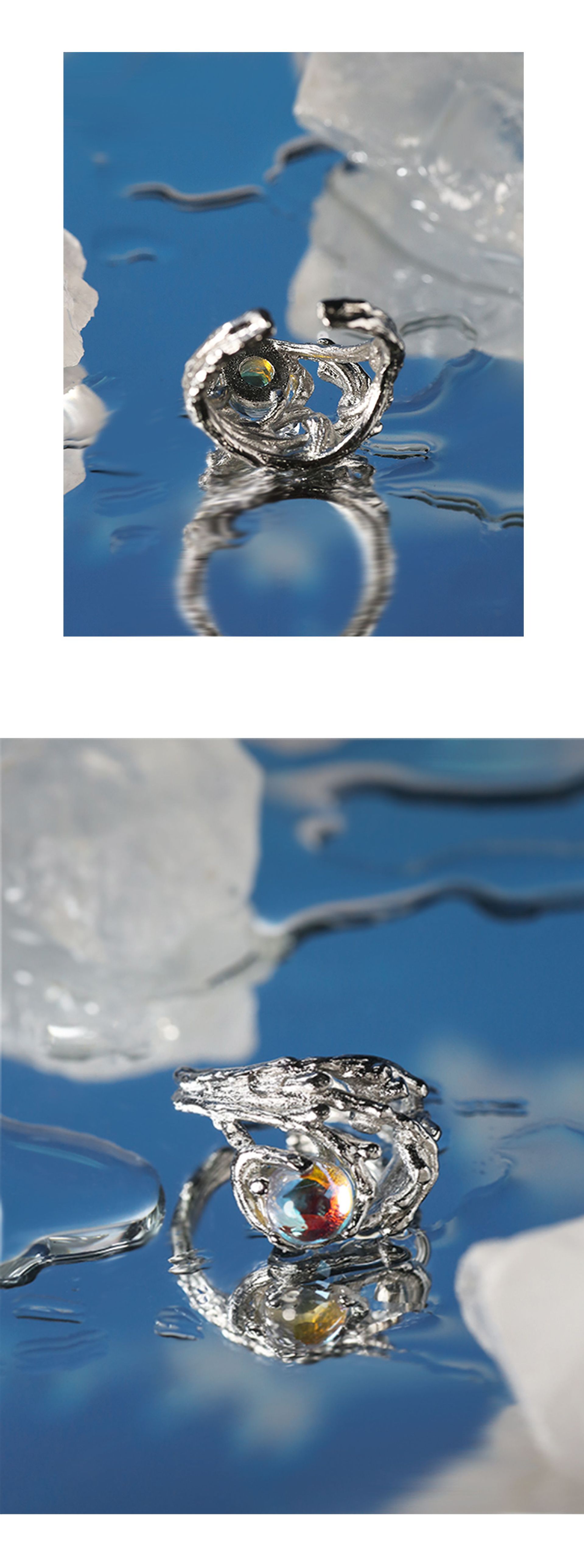 Fashion Geometric Copper Plating Artificial Gemstones Rings 1 Piece