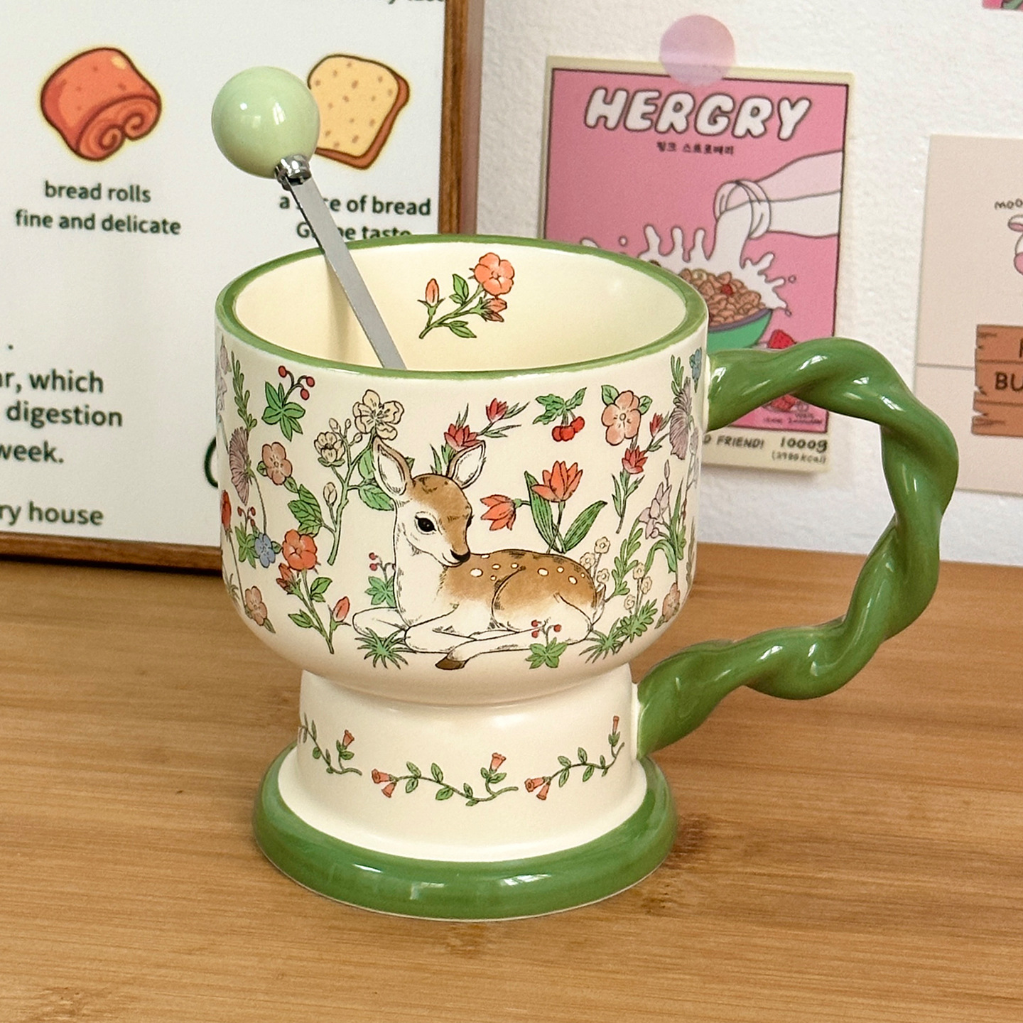 Tazas de cerámica con cucharas lindas copas de regalo de cumpleaños tazas de agua para niñas tazas de café de pareja de alto valor