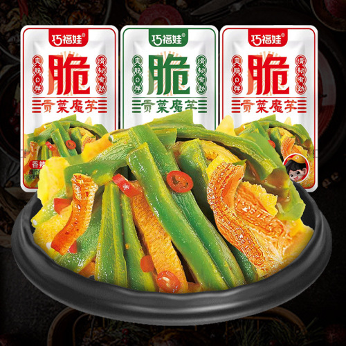 Qiaofuwa Tribute Vegetables Konjac Spicy and Sour Internet Celebrities Delicious Pickles Tribute Vegetables Ready-to-Eat Snacks