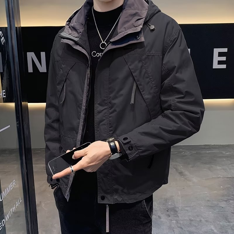 2026 New Autumn Men's Jacket, Trendy Brand Hooded Windbreaker, Men's Casual Workwear Jacket 2026 New Autumn Men's Jacket, Trendy Brand Hooded Windbreaker, Men's Casual Workwear Jacket