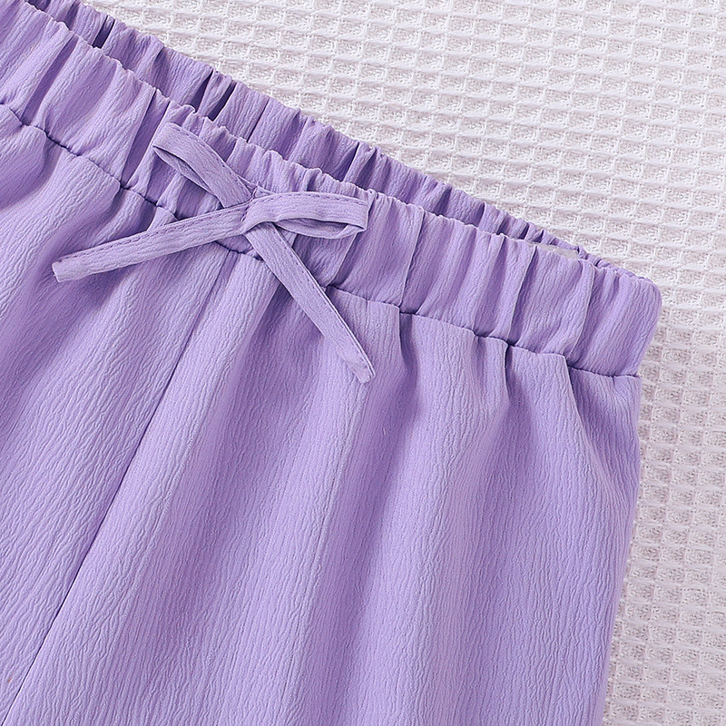 Einfacher Stil Einfarbig Baumwollmischung Polyester Mädchen Kleidung Sets display picture 7