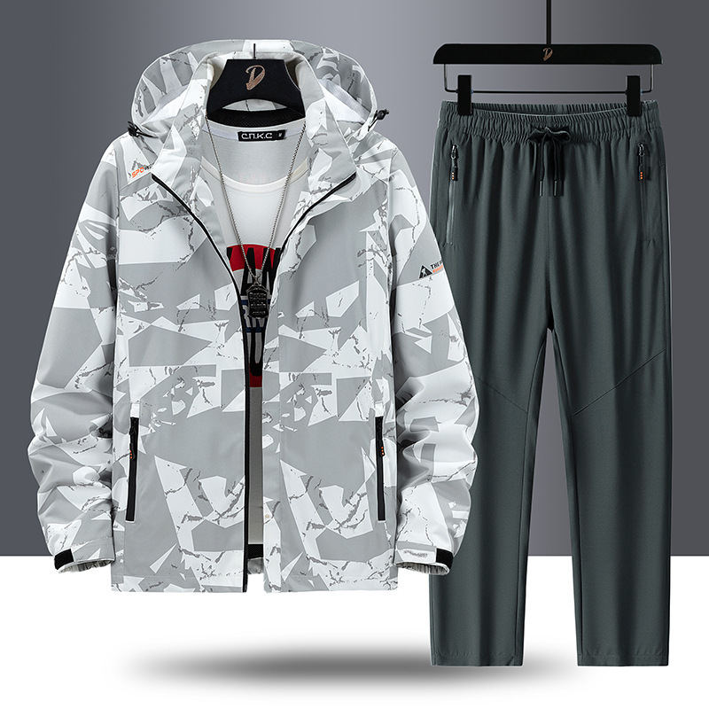 Ensemble de sport décontracté pour homme 2026 : veste fine à capuche et pantalon deux pièces (grandes tailles)._voghion.com