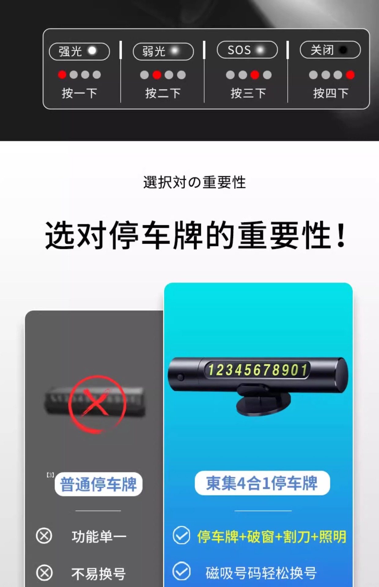 Car temporary parking window breaker number plate multi-function mobile phone plate decoration car mobile phone safety hammer