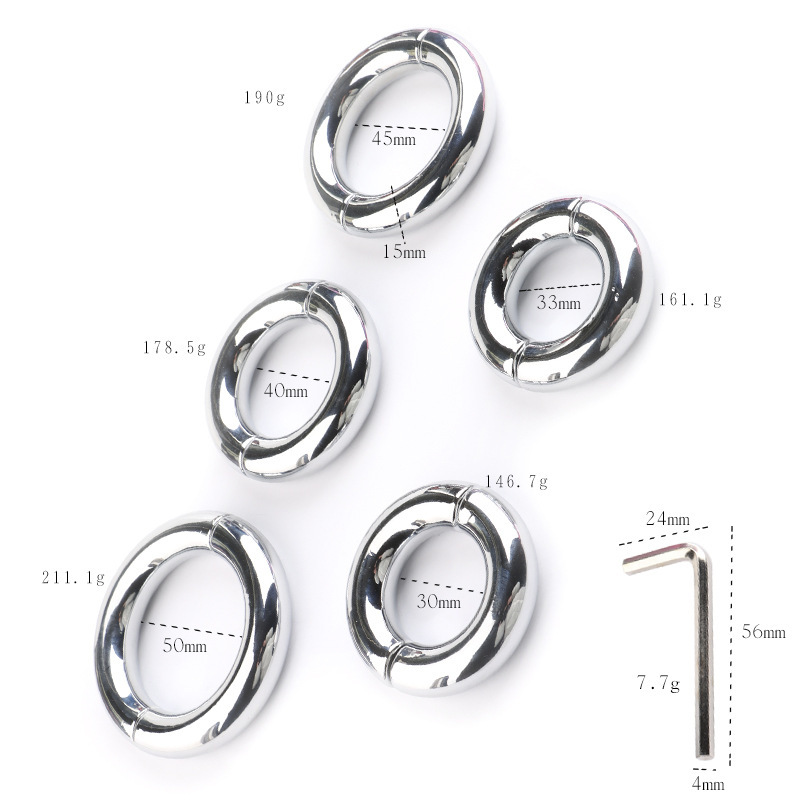 Metal Scrotum Weight Ring, 50mm Inner Diameter Zinc Alloy, Non-Vibrating — detail image 1