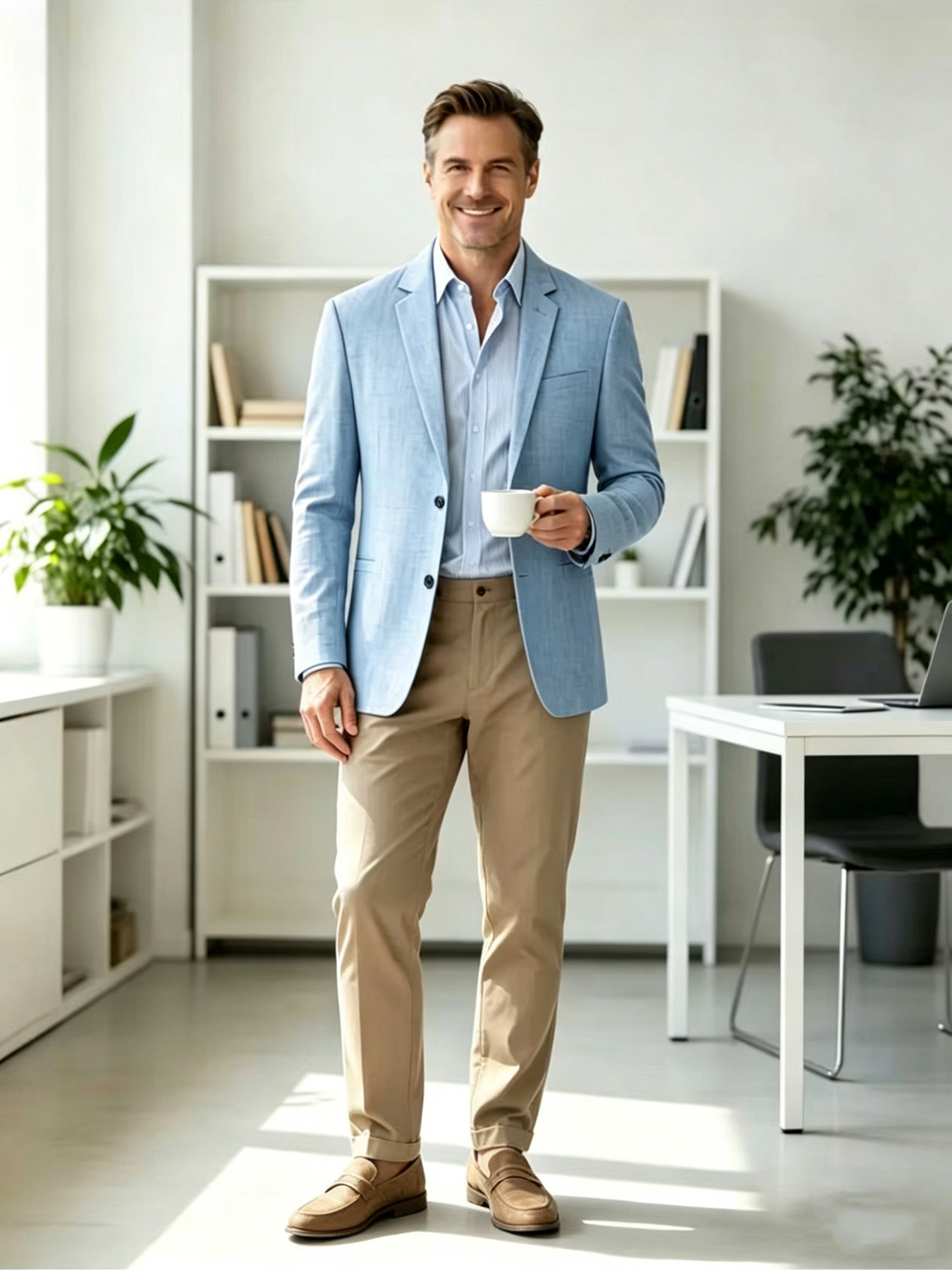 Lightweight Linen Summer Blazer For Men Casual Unstructured Style_voghion.com