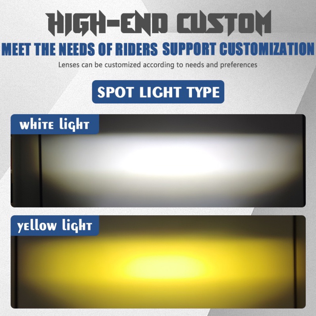 Ultra-Thin Three-Eye Car Spotlight Fisheye Lamp External Motorcycle Lamp Yellow and White Two-Color High-Power Laser Fog Lamp