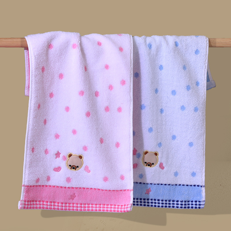 Children's Cotton Wholesale Towel Cartoon Romantic Bear Jacquard Cotton Children's Soft Absorbent Cute Household Children's Towel