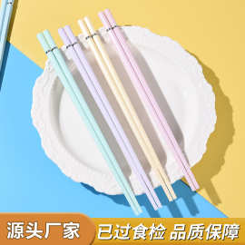 厂家批发合金筷子创意银环易清洗防滑筷子ins风马卡龙色系家庭筷