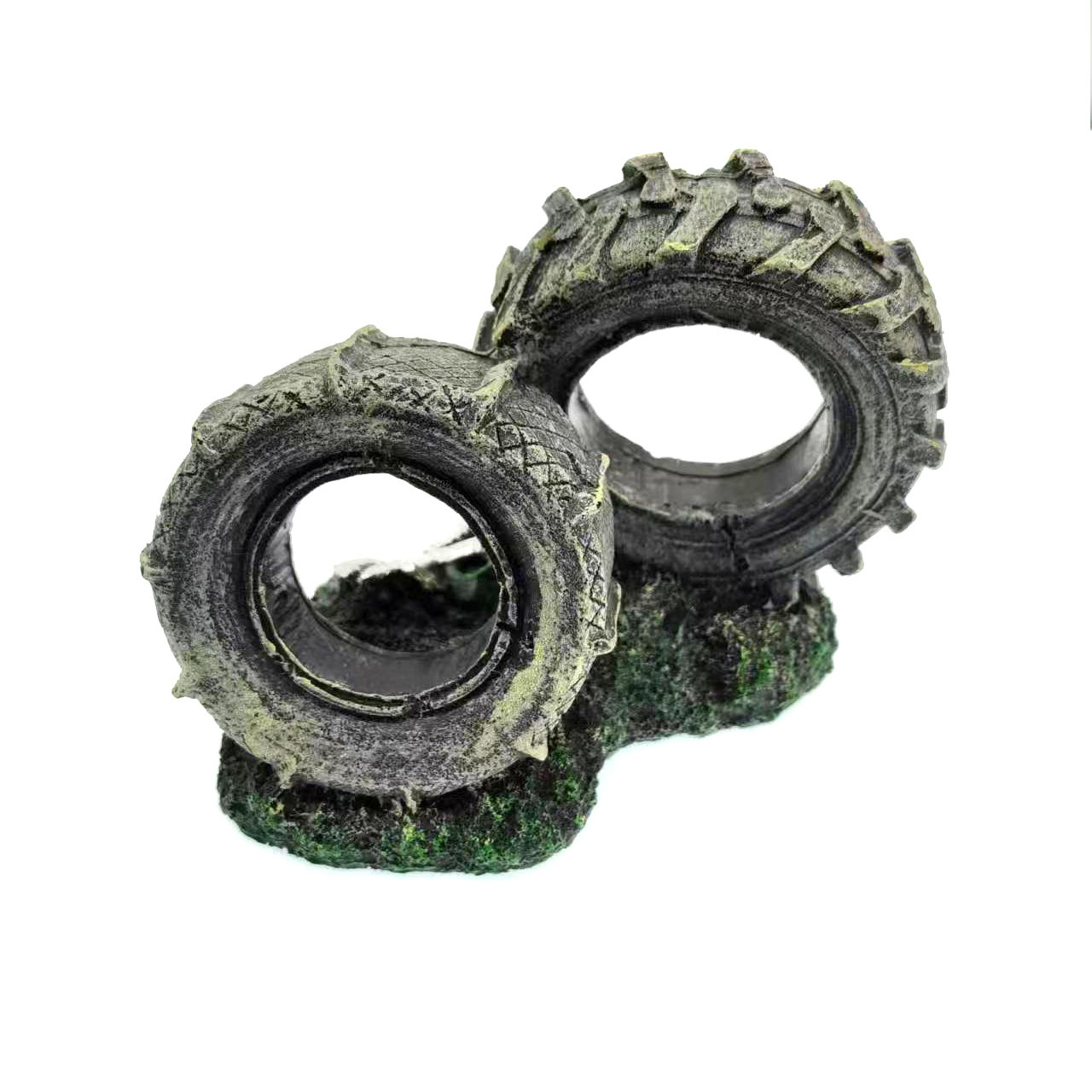 Artificial de estilo Chino de neumáticos de resina del tanque de peces paisaje creativo decoración de rocalla cabeza del cráneo retro decorativo de peces escondite Casa