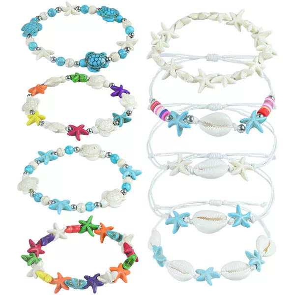 Cross-Border Hot-Selling Bracelets, Starfish Shells, Turquoise Holiday Bracelets, Beach Turtles, Ocean-Themed Jewelry, Factory Wholesale