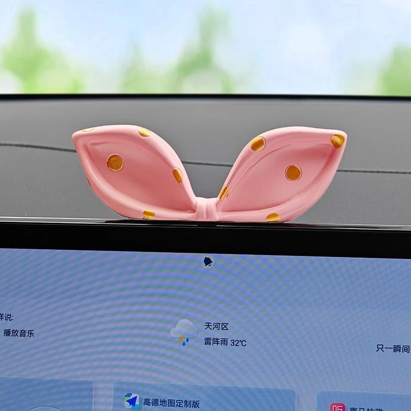Cute bow car ornaments car creative center console screen accessories car decoration supplies girls