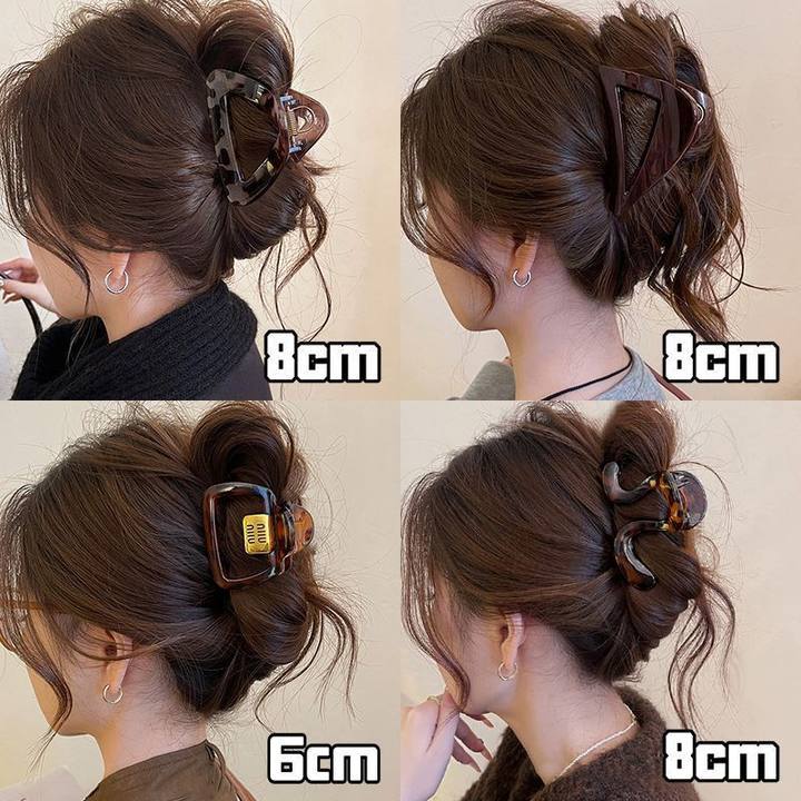 秋冬韩系高级感2025新款女发夹后脑勺简约半扎发慵懒风鲨鱼夹头饰 3