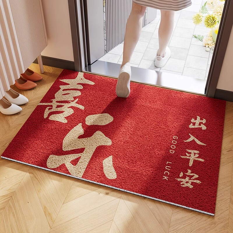 Chinese-Style Household Wire Loop Floor Mats for Entrance Doors, Stain-Resistant and Wear-Resistant Floor Mats for Entrance Doors, Cuttable Wire Loop Floor Mats for Delivery