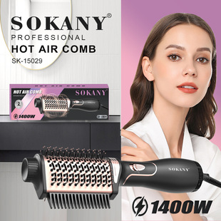 Sokany15029 Hot Air Comb Cross-Border Electric Hair Comb Curling Iron Negative Ion Hair Straightening Three-In-One Hair Dryer Hairdressing