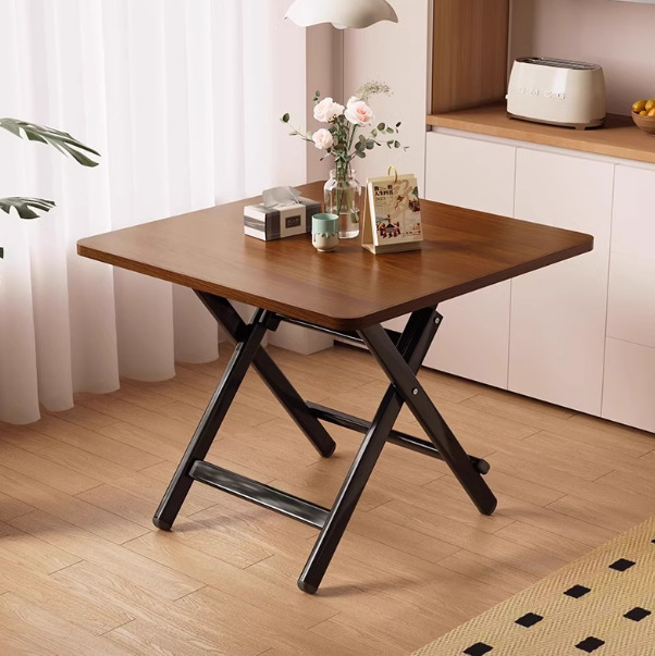 Foldable Dining Table for Home Use, Small Apartment Simple Round Table, Rental House Small Table, Outdoor Portable Table for Dining at Home